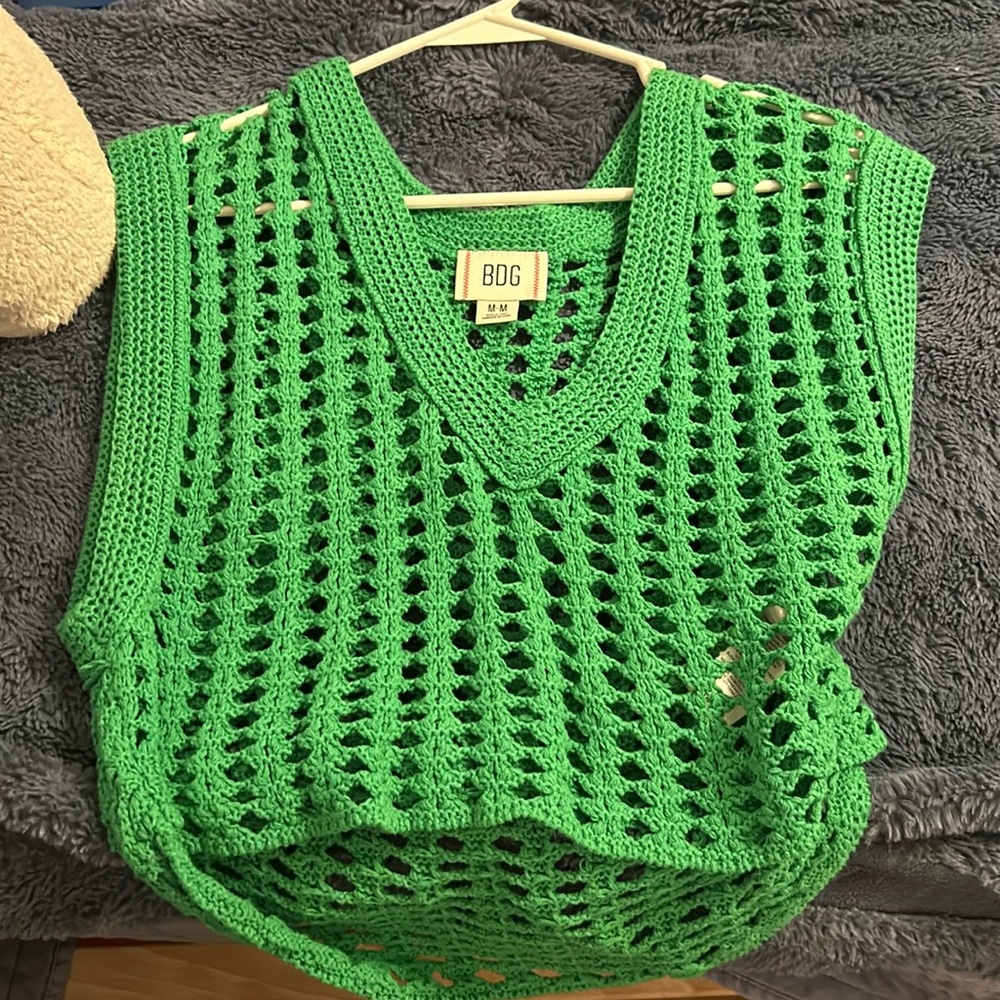 Green urban outfitters/BDG crochet top Medium